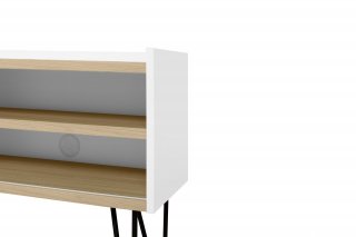 Meuble TV design NINA  Chêne clair et blanc